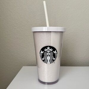 Starbucks Sparkling White Tumbler with Straw